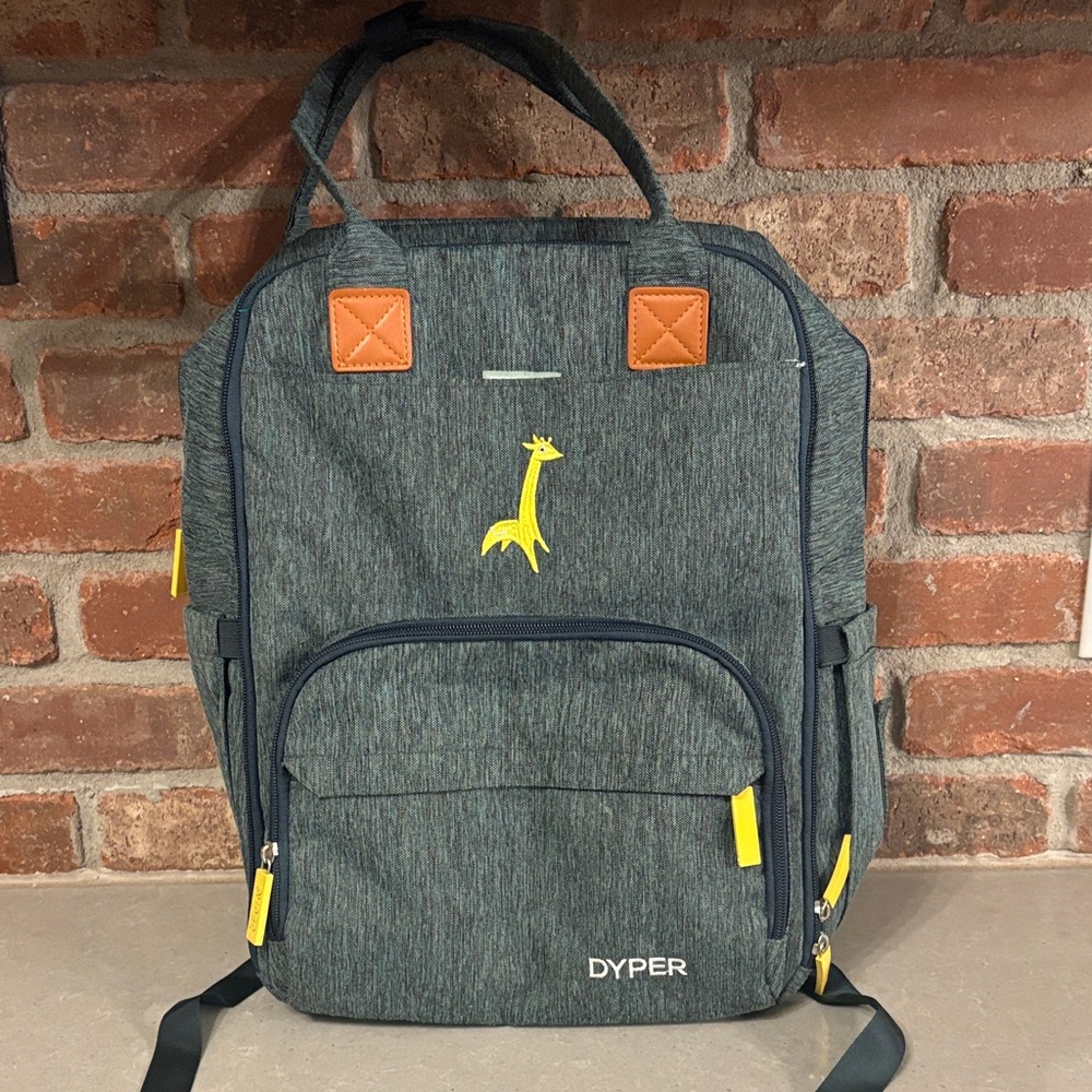 Dyper Green and Gray Multi Pockey and Compartment Diaper Backpack Never Used